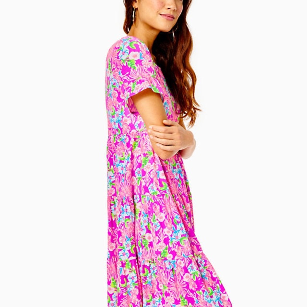 Lilly Pulitzer Jodee Dress Amethyst Moms The Word.  Preppy. Size Small. NWT - Picture 2 of 4